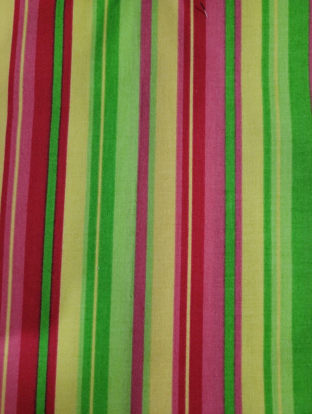 VIP By Cranston Bright Striped Sewing Fabric Yellow Pink Red Green (1521)